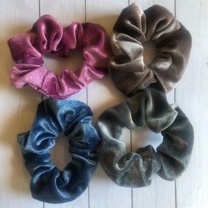 New Premium Velvet Scrunchies 4 pk